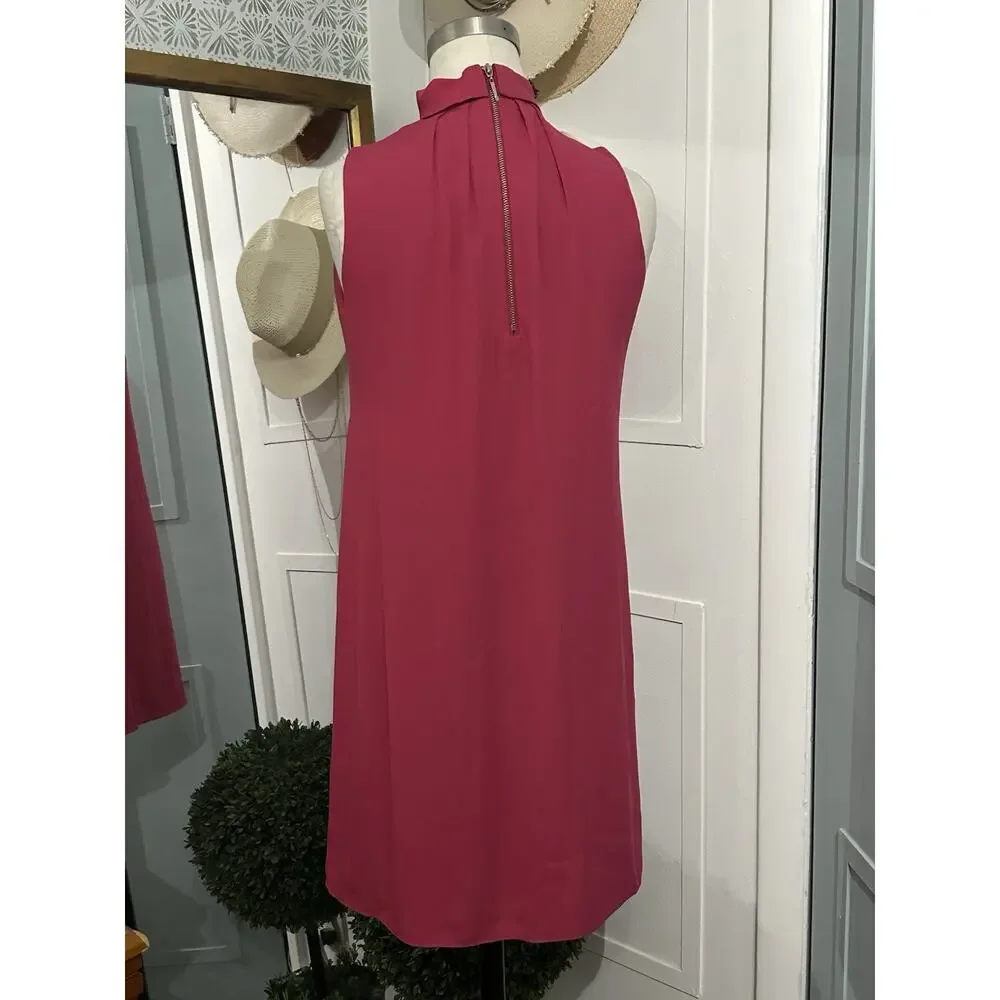 White House Black Market Plus Keyhole Choker Sorbet Shift Mini Dress 2 Petite - Picture 3 of 8